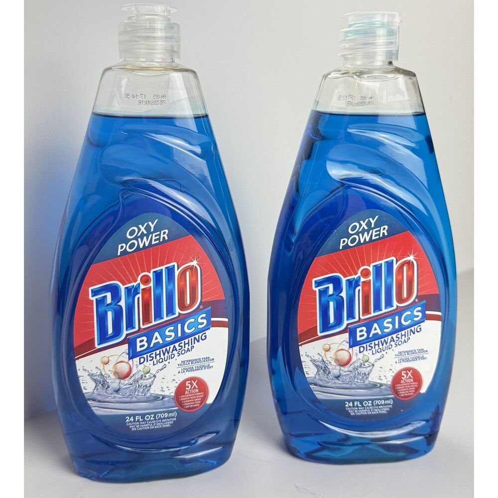 Lot of 2 Brillo Basics Oxy Power Dishwashing Liquid Soap 24 oz New Sealed